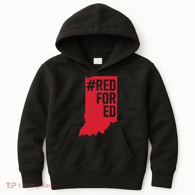 Red For Ed Indiana Long Sleeve Teacher Red4ed Kids Hoodie