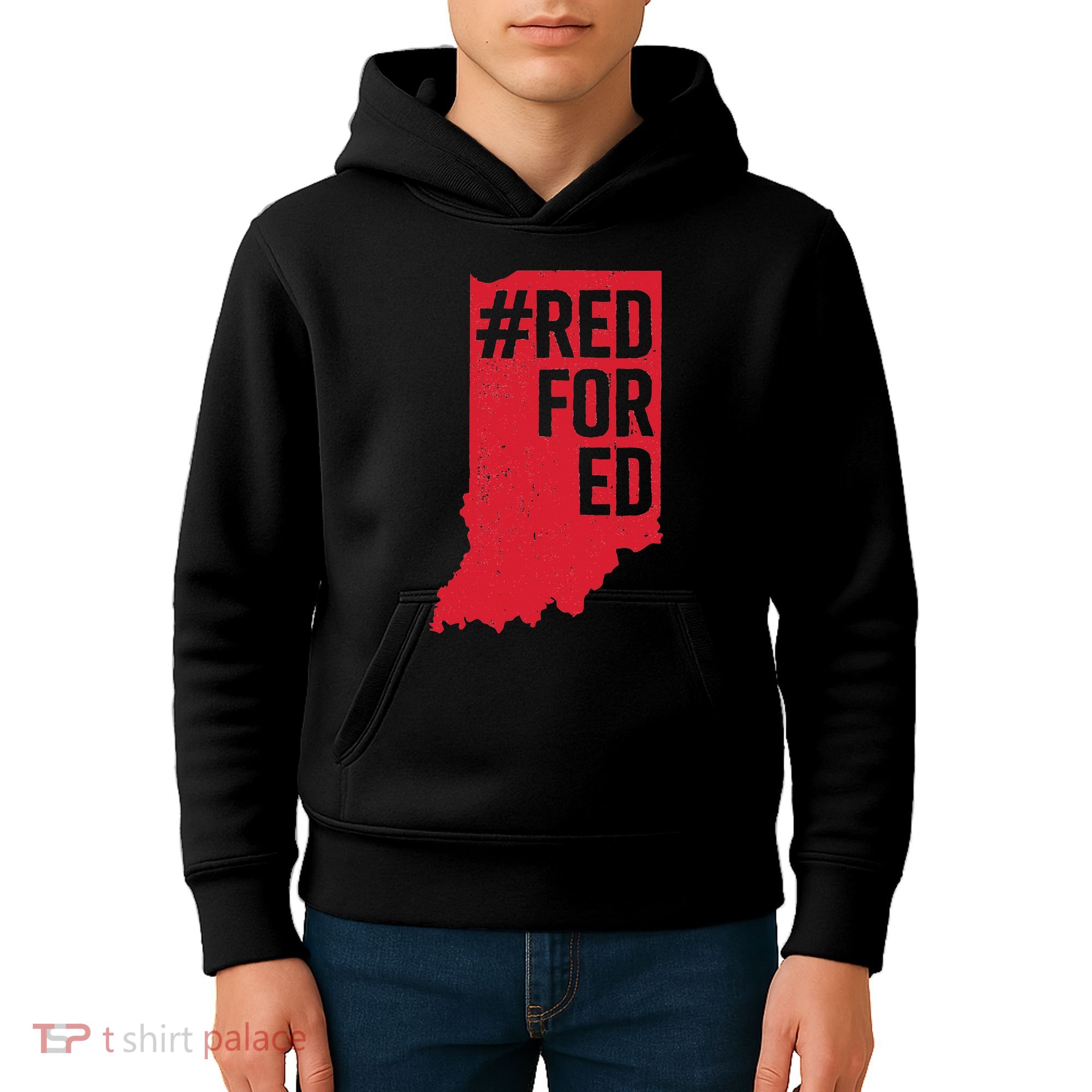 Red For Ed Indiana Long Sleeve Teacher Red4ed Kids Hoodie