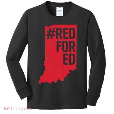 Red For Ed Indiana Long Sleeve Teacher Red4ed Kids Long Sleeve Shirt