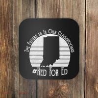 Red For Ed Indiana Teacher The Future Is In Our Classrooms Coaster thumb 0