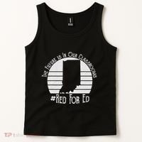 Red For Ed Indiana Teacher The Future Is In Our Classrooms Tank Top thumb 2