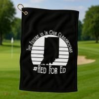 Red For Ed Indiana Teacher The Future Is In Our Classrooms Golf Towel thumb 1