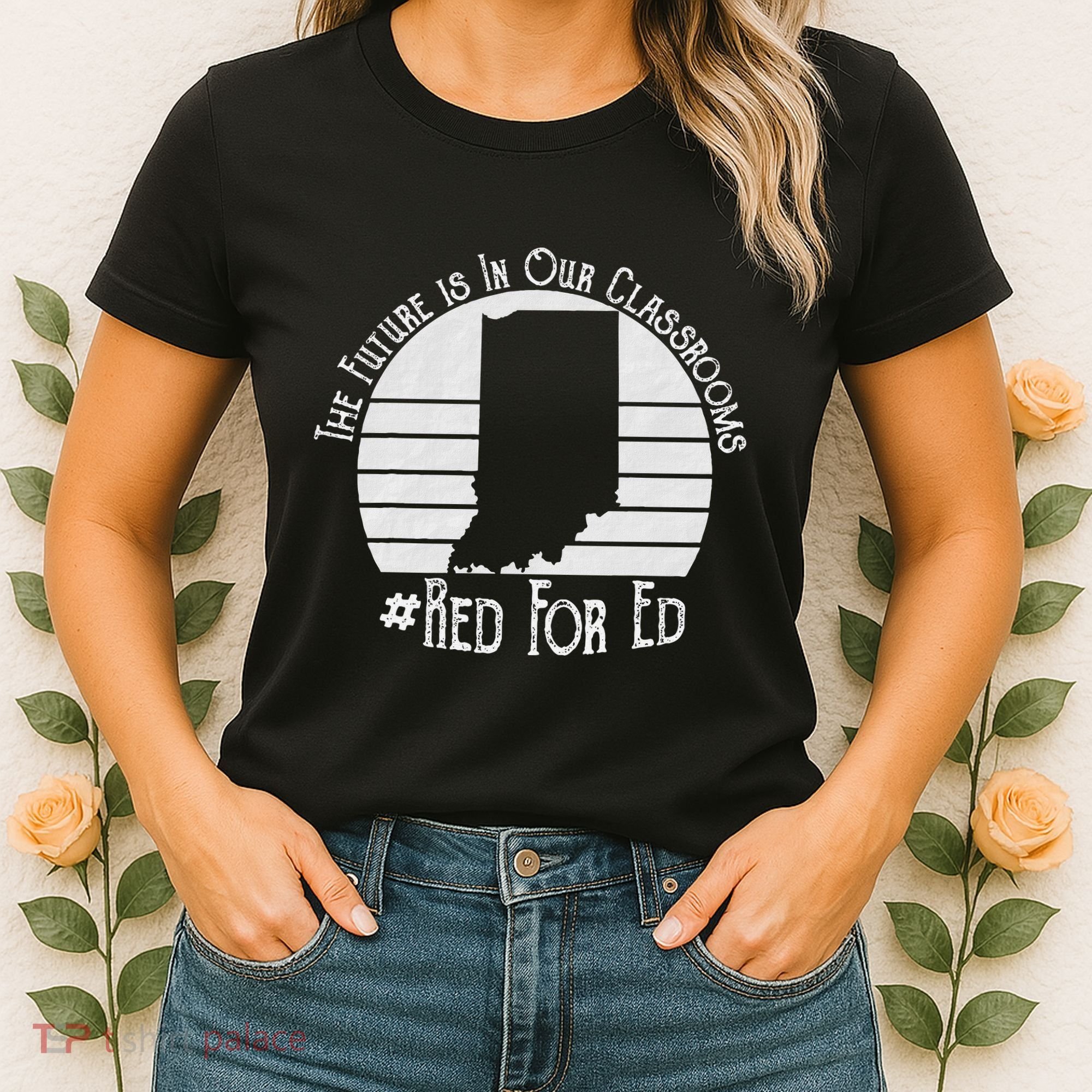 Red For Ed Indiana Teacher The Future Is In Our Classrooms Women's T-Shirt