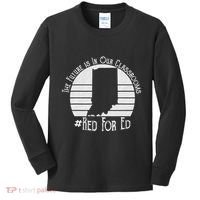Red For Ed Indiana Teacher The Future Is In Our Classrooms Kids Long Sleeve Shirt thumb 0