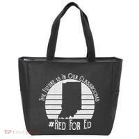 Red For Ed Indiana Teacher The Future Is In Our Classrooms Tote Bag thumb 0