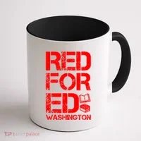 Red For Ed Washington Teacher Coffee Mug thumb 1