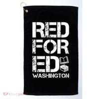 Red For Ed Washington Teacher Golf Towel thumb 0