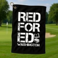 Red For Ed Washington Teacher Golf Towel thumb 1