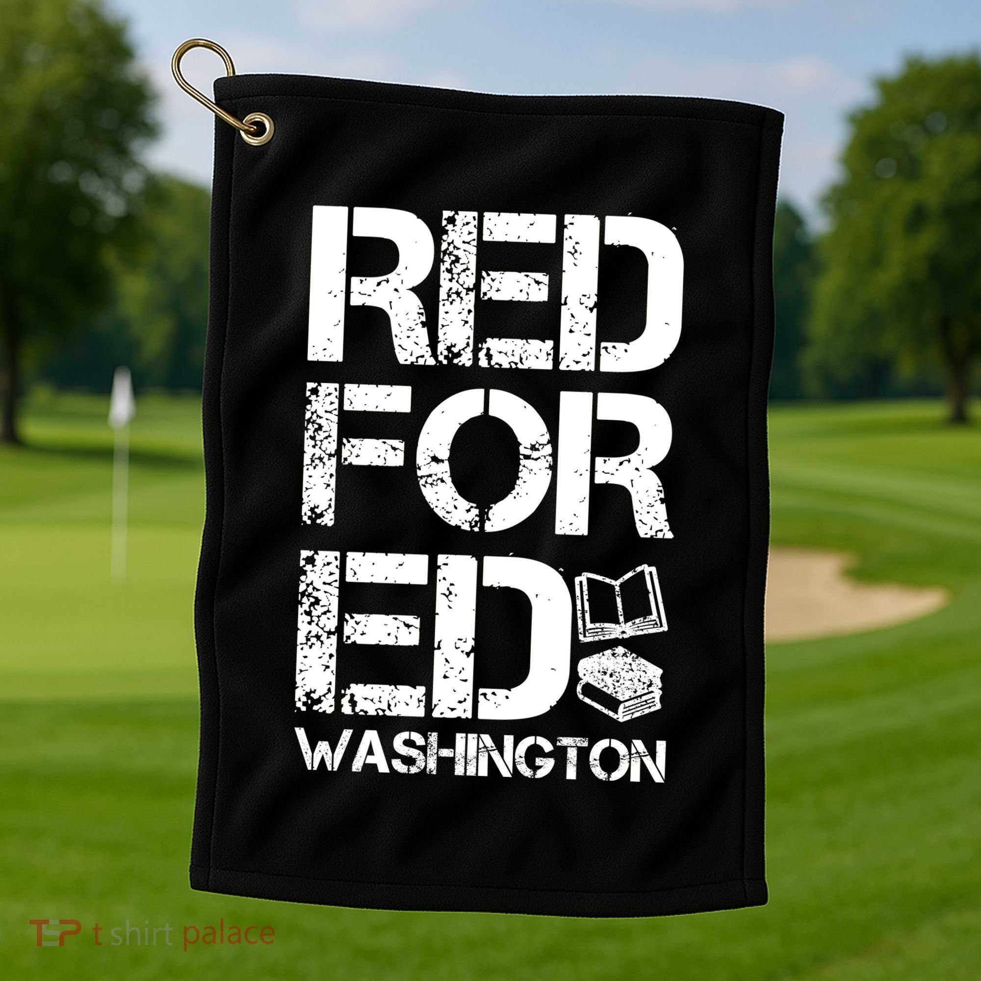 Red For Ed Washington Teacher Golf Towel