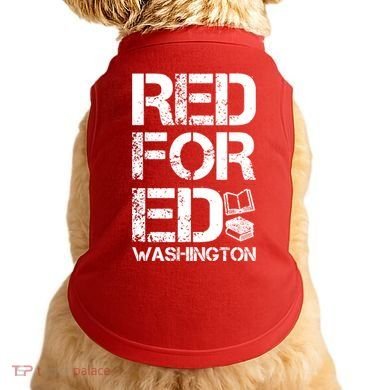 Red For Ed Washington Teacher Doggie Tank