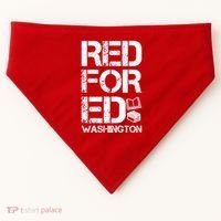 Red For Ed Washington Teacher USA-Made Doggie Bandana thumb 0