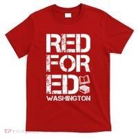Red For Ed Washington Teacher T-Shirt thumb 0