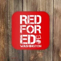 Red For Ed Washington Teacher Coaster thumb 0
