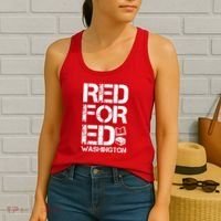 Red For Ed Washington Teacher Women's Tank Top thumb 2