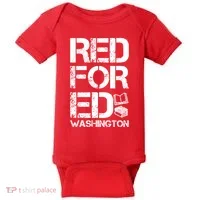 Red For Ed Washington Teacher Baby Bodysuit thumb 0
