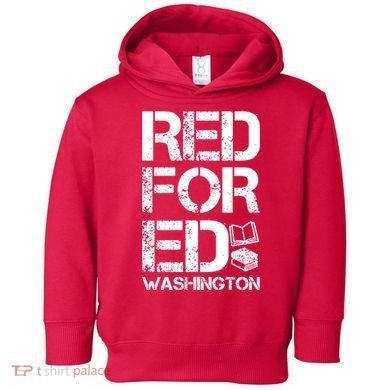 Red For Ed Washington Teacher Toddler Hoodie