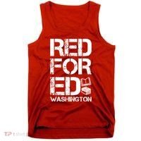 Red For Ed Washington Teacher Tank Top thumb 0