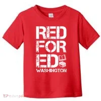 Red For Ed Washington Teacher Toddler T-Shirt thumb 0