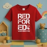 Red For Ed Washington Teacher Toddler T-Shirt thumb 3