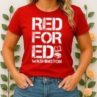 Red For Ed Washington Teacher Women's T-Shirt thumb 2