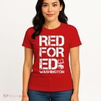 Red For Ed Washington Teacher Women's T-Shirt thumb 4