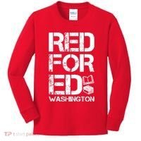 Red For Ed Washington Teacher Kids Long Sleeve Shirt thumb 0
