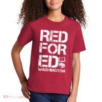 Red For Ed Washington Teacher Kids T-Shirt thumb 2