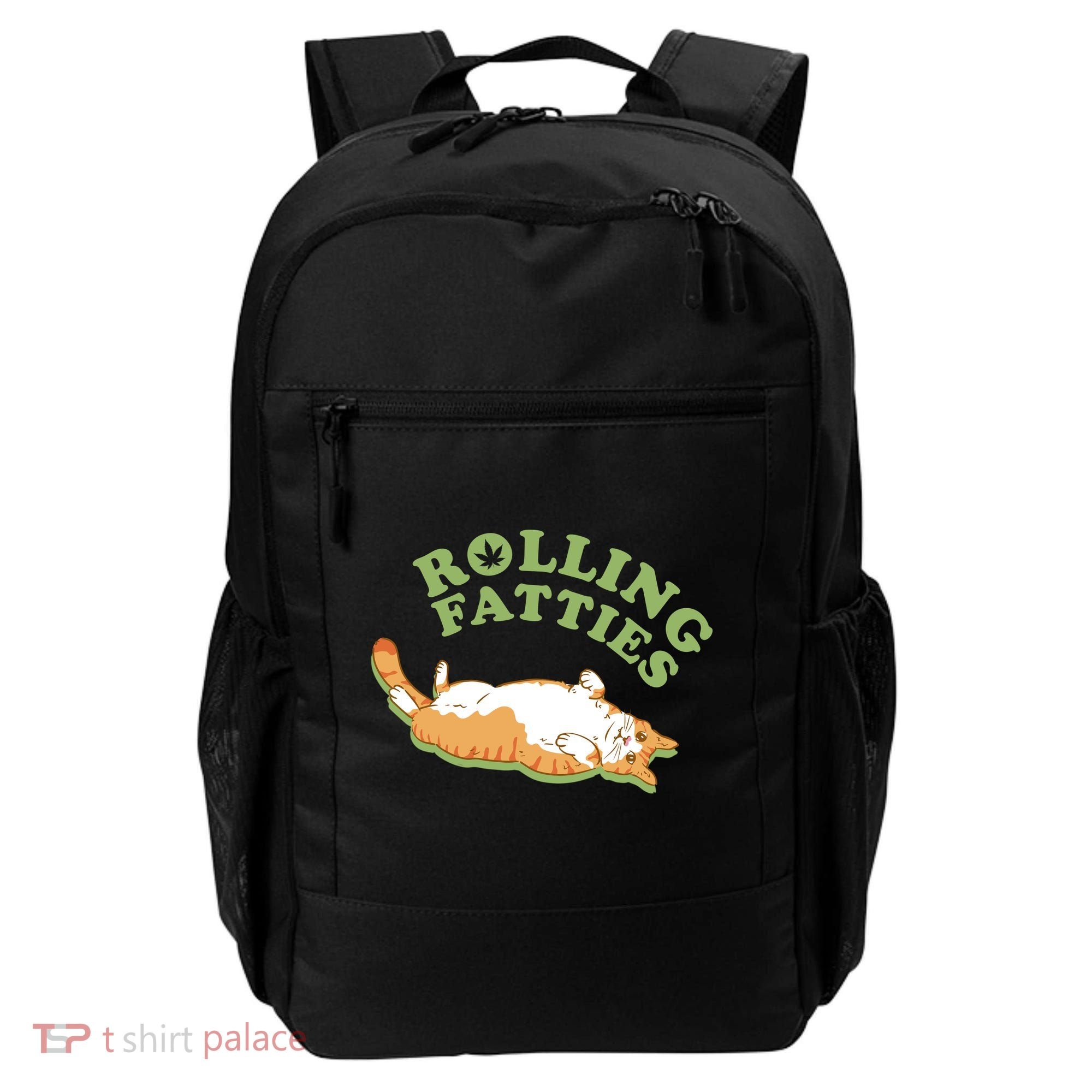 Rolling Fatties Funny Marijuana Cat Backpack