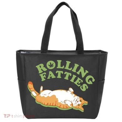 Rolling Fatties Funny Marijuana Cat Tote Bag