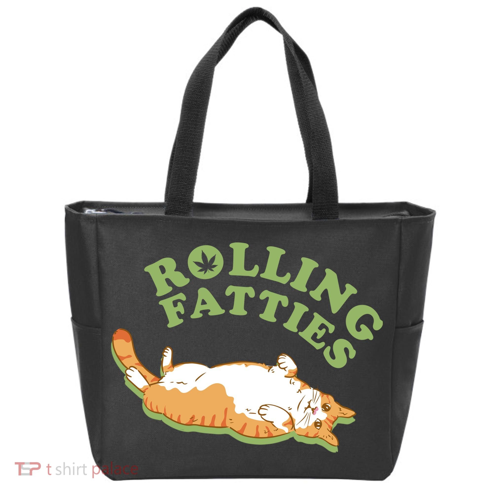 Rolling Fatties Funny Marijuana Cat Tote Bag