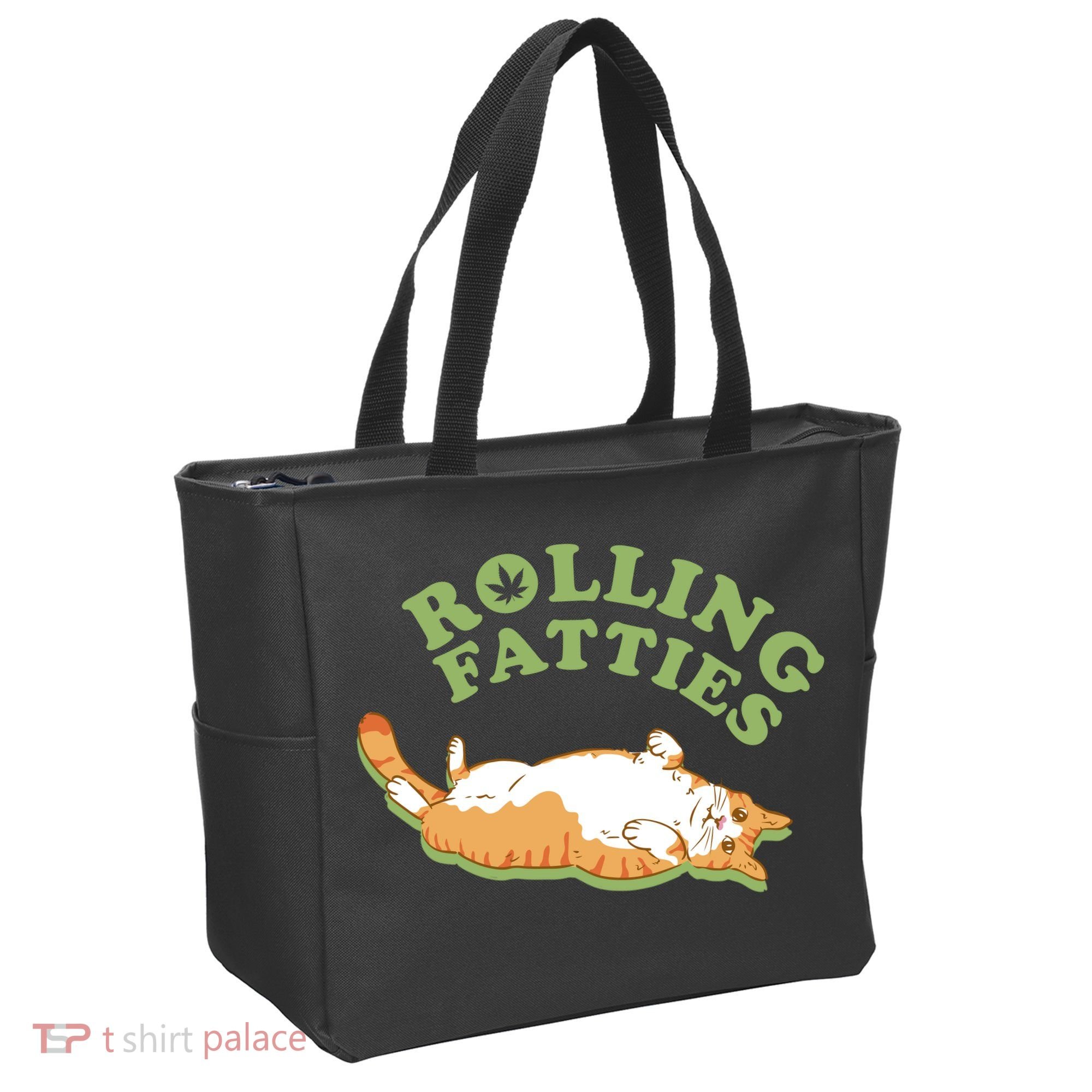 Rolling Fatties Funny Marijuana Cat Tote Bag