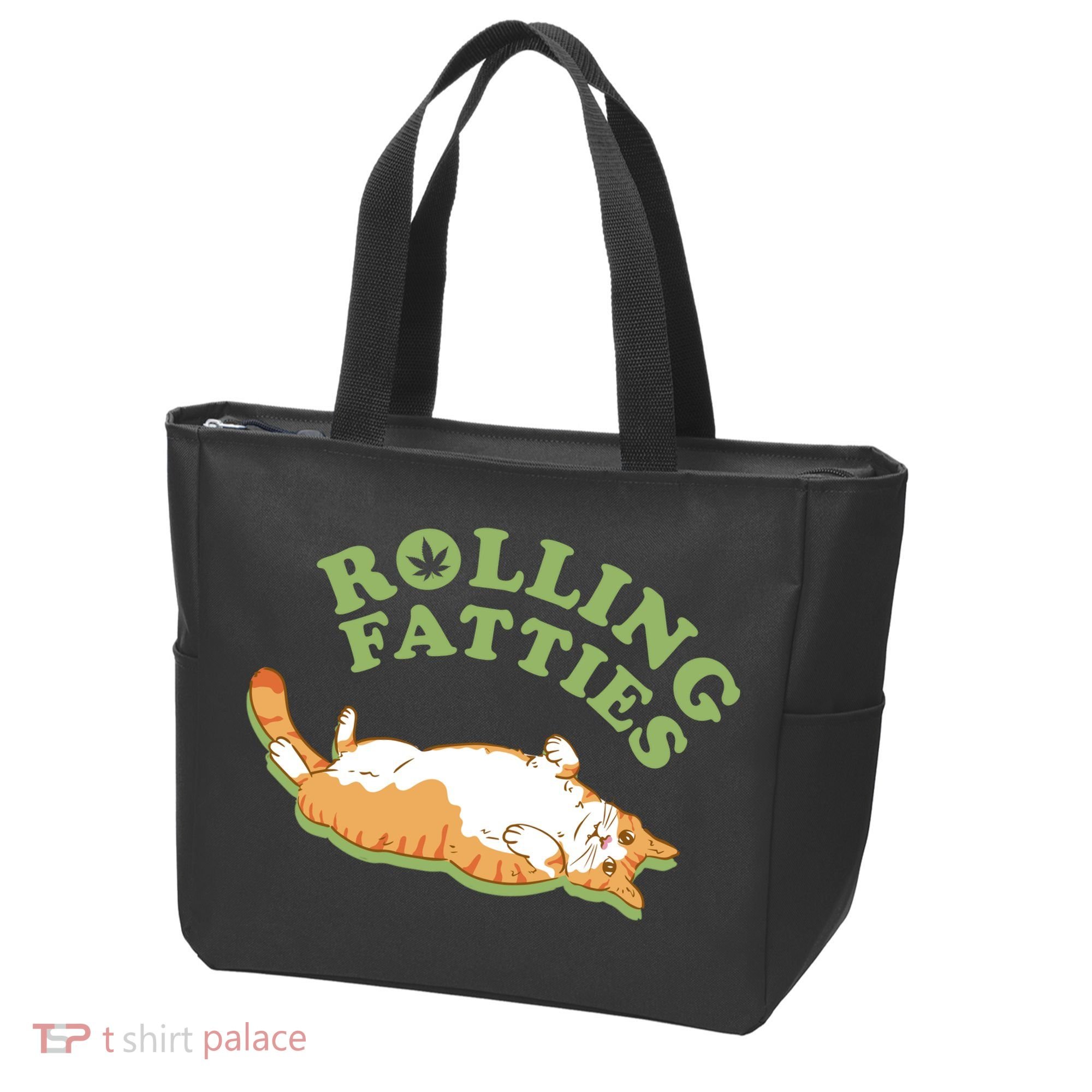 Rolling Fatties Funny Marijuana Cat Tote Bag