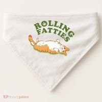 Rolling Fatties Funny Marijuana Cat USA-Made Doggie Bandana thumb 0