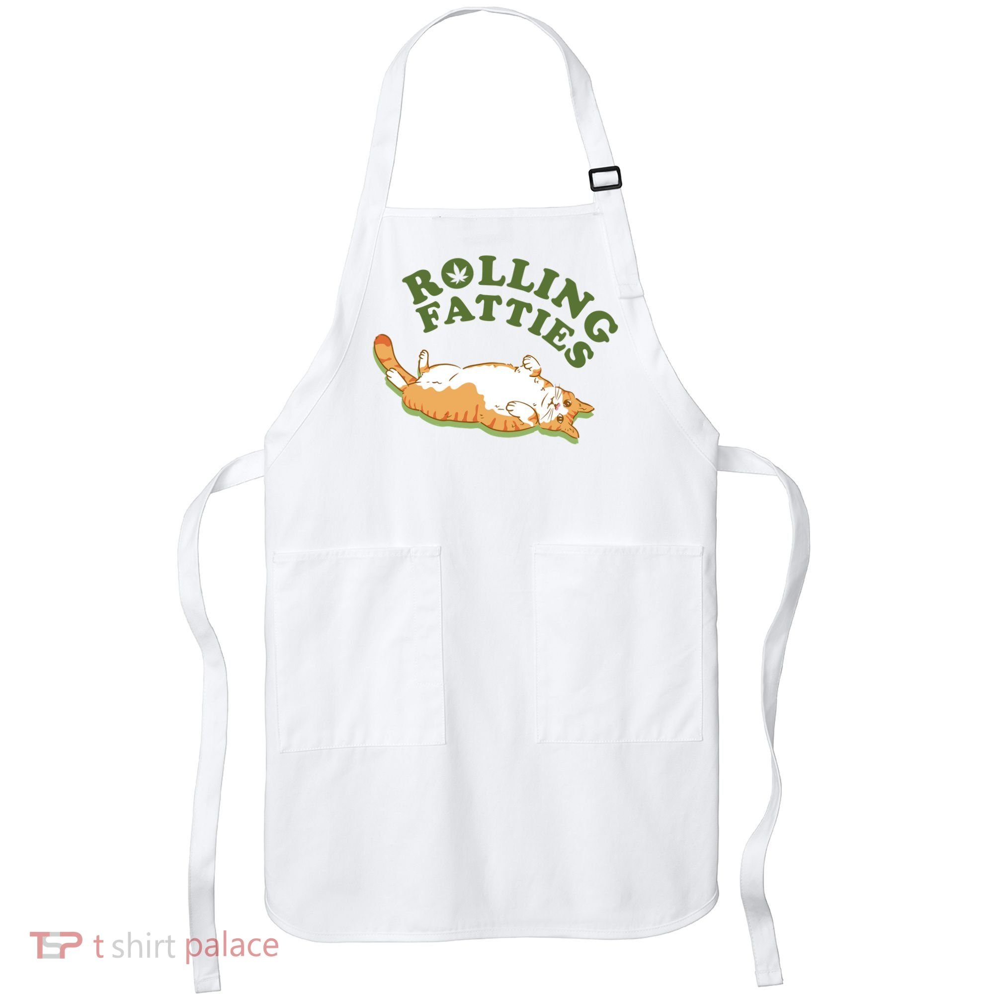 Rolling Fatties Funny Marijuana Cat Apron