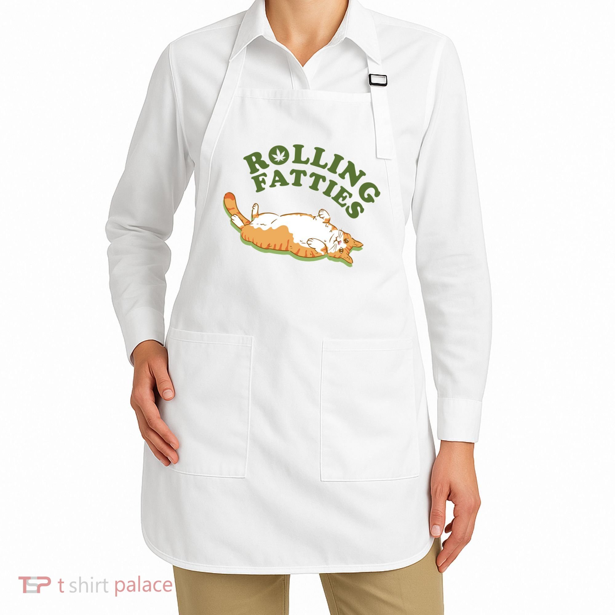 Rolling Fatties Funny Marijuana Cat Apron