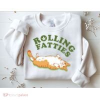 Rolling Fatties Funny Marijuana Cat Sweatshirt thumb 2