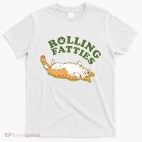 Rolling Fatties Funny Marijuana Cat T-Shirt thumb 0