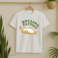 Rolling Fatties Funny Marijuana Cat T-Shirt thumb 2
