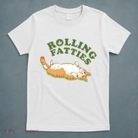 Rolling Fatties Funny Marijuana Cat T-Shirt thumb 5