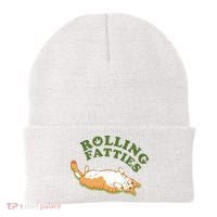 Rolling Fatties Funny Marijuana Cat Beanie thumb 0