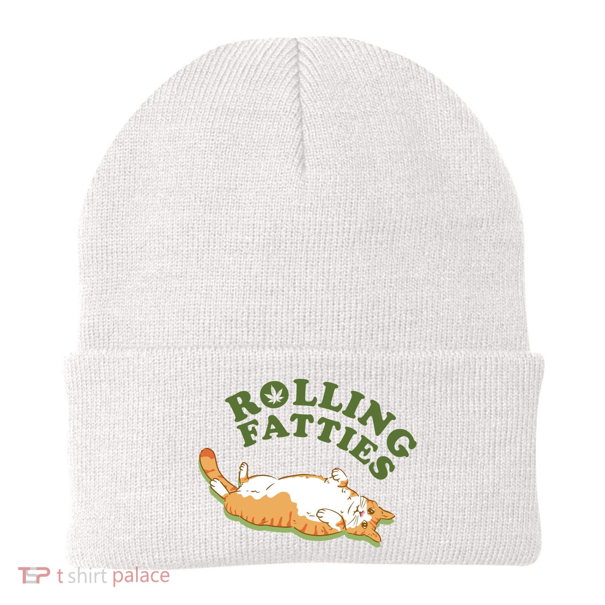 Rolling Fatties Funny Marijuana Cat Beanie