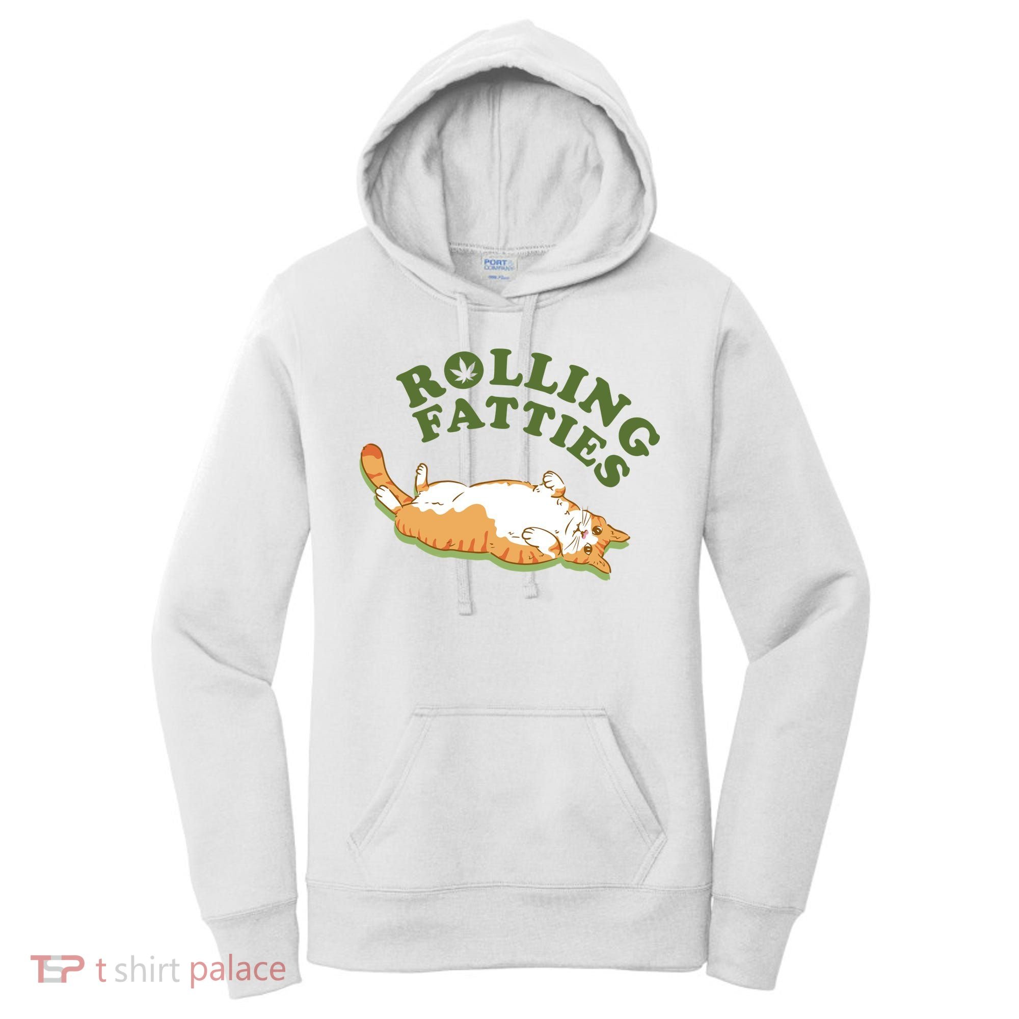 Rolling Fatties Funny Marijuana Cat Women's Hoodie