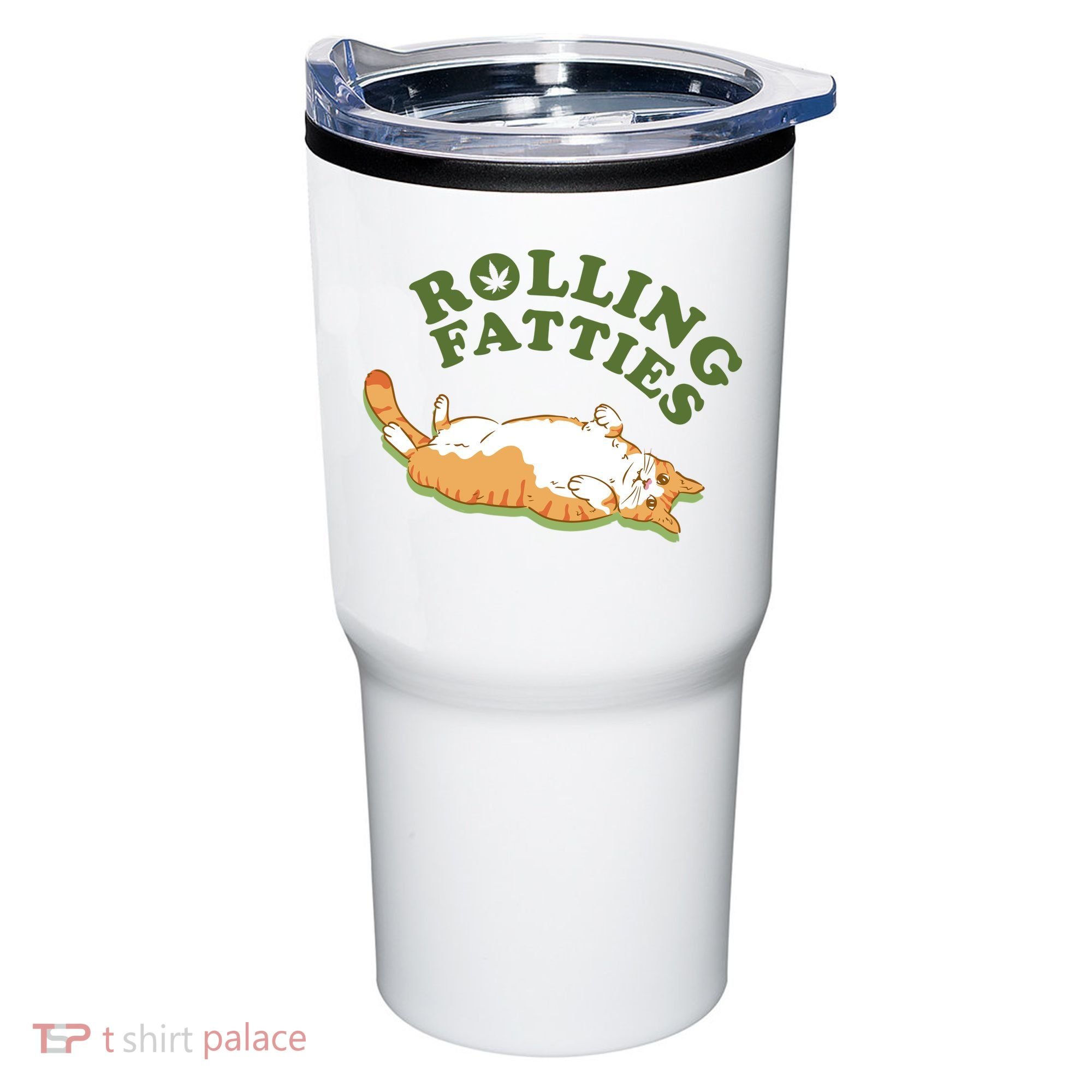 Rolling Fatties Funny Marijuana Cat Tumbler