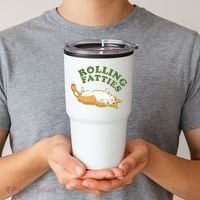 Rolling Fatties Funny Marijuana Cat Tumbler thumb 2