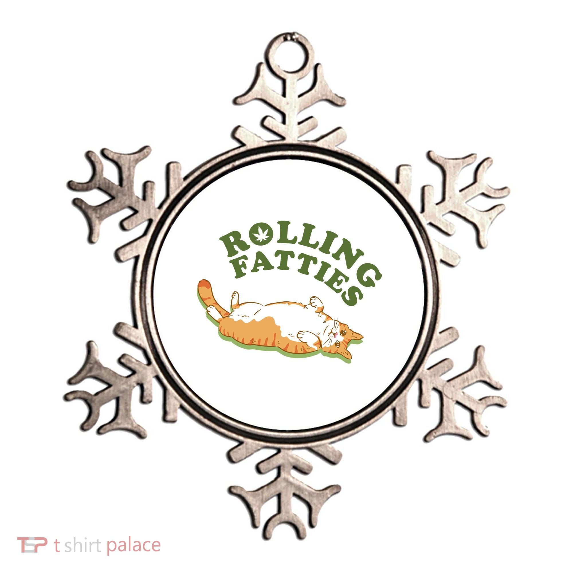 Rolling Fatties Funny Marijuana Cat Ornament