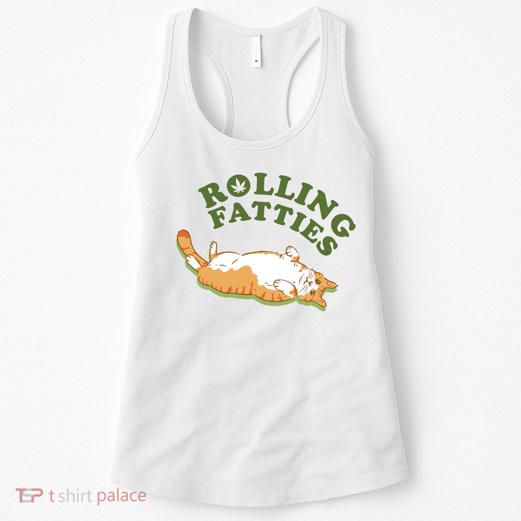 Rolling Fatties Funny Marijuana Cat Women's Tank Top