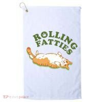 Rolling Fatties Funny Marijuana Cat Golf Towel thumb 0