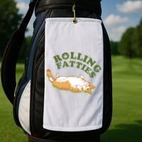 Rolling Fatties Funny Marijuana Cat Golf Towel thumb 2