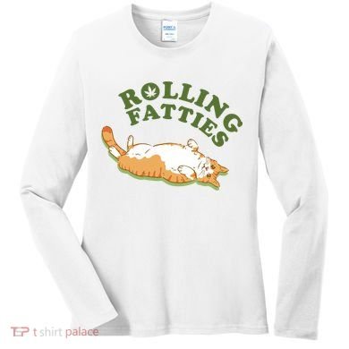 Rolling Fatties Funny Marijuana Cat Women's Long Sleeve Shirt