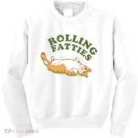 Rolling Fatties Funny Marijuana Cat Kids Sweatshirt thumb 0